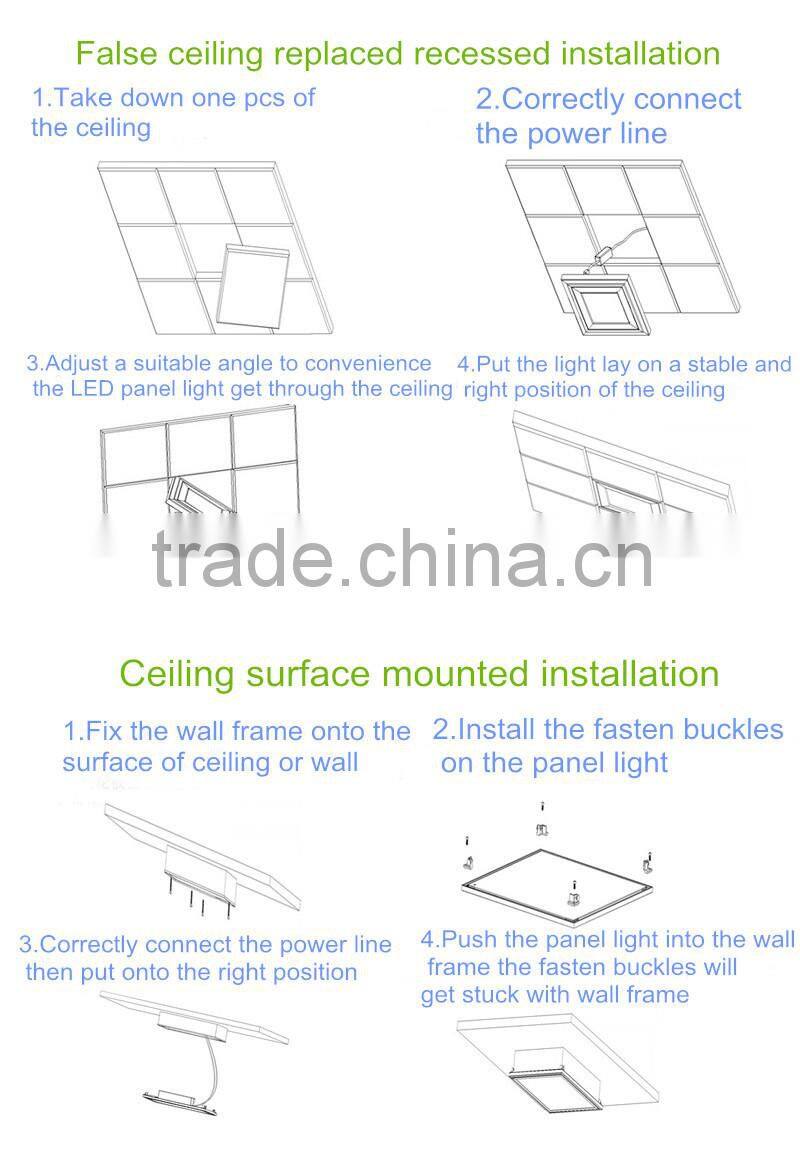 IP44 RA80 TRIAC Dimmable 600x600 60W Dimmable LED Panel Light warm white