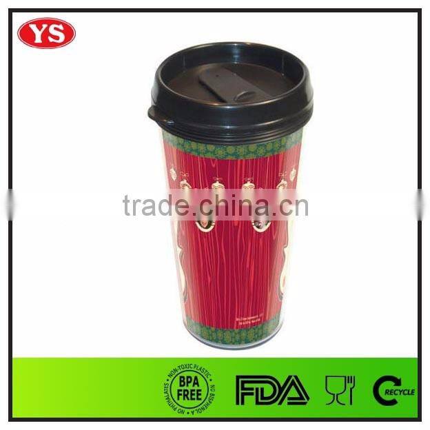 16oz insulated double wall plastic espresso coffee cups