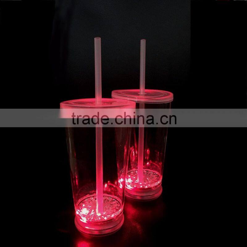 led drinking cups with straws