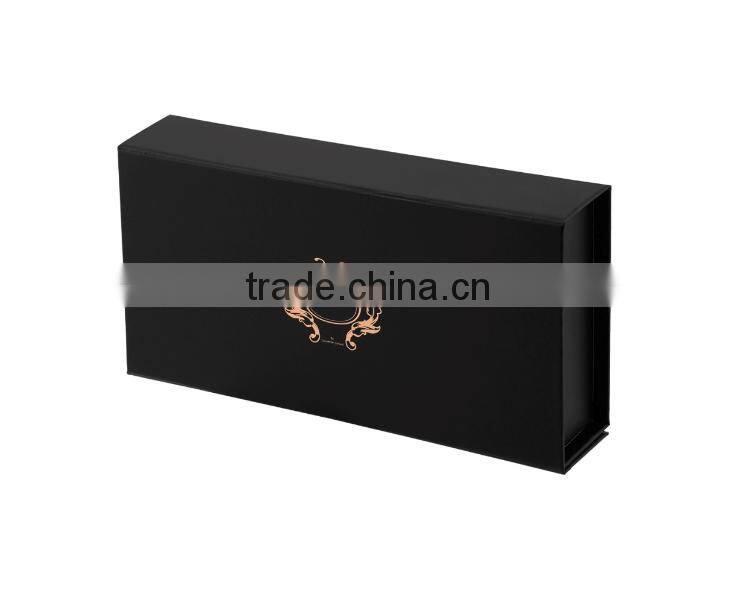 Magnetic closure matte black foldable paper packaging boxes/ flat folding cardboard gift box/ collapsible magnetic box