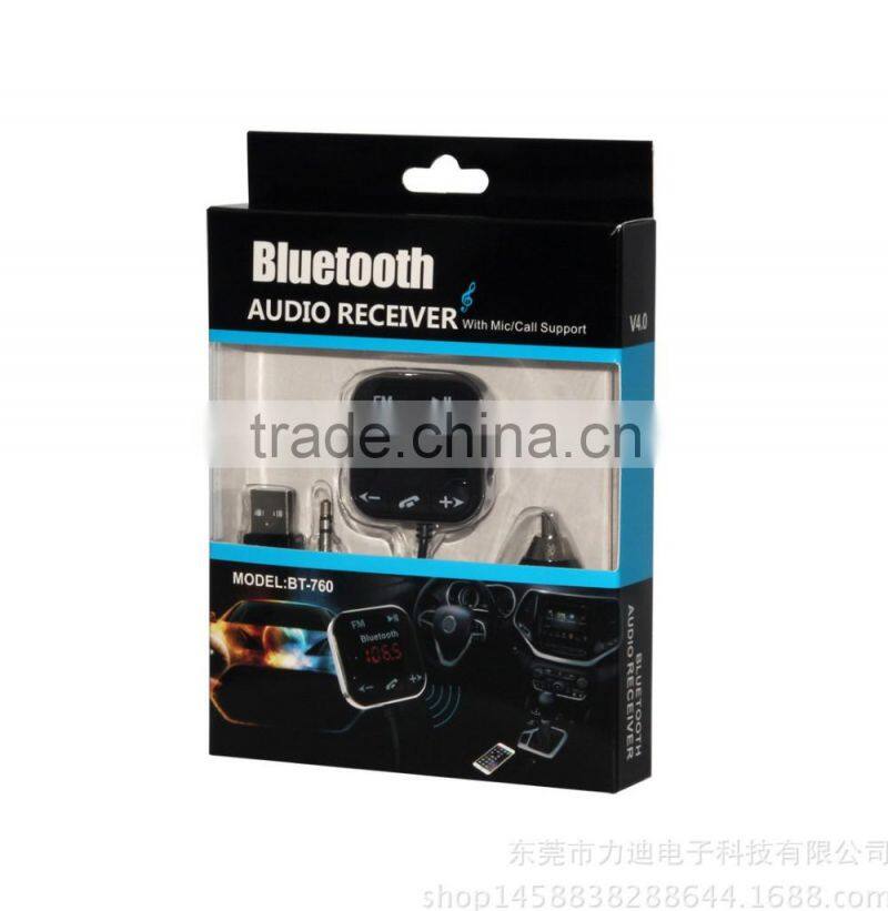 TS-PT760 bluetooth handsfree car kit TF/MP3 music player with built-in mic