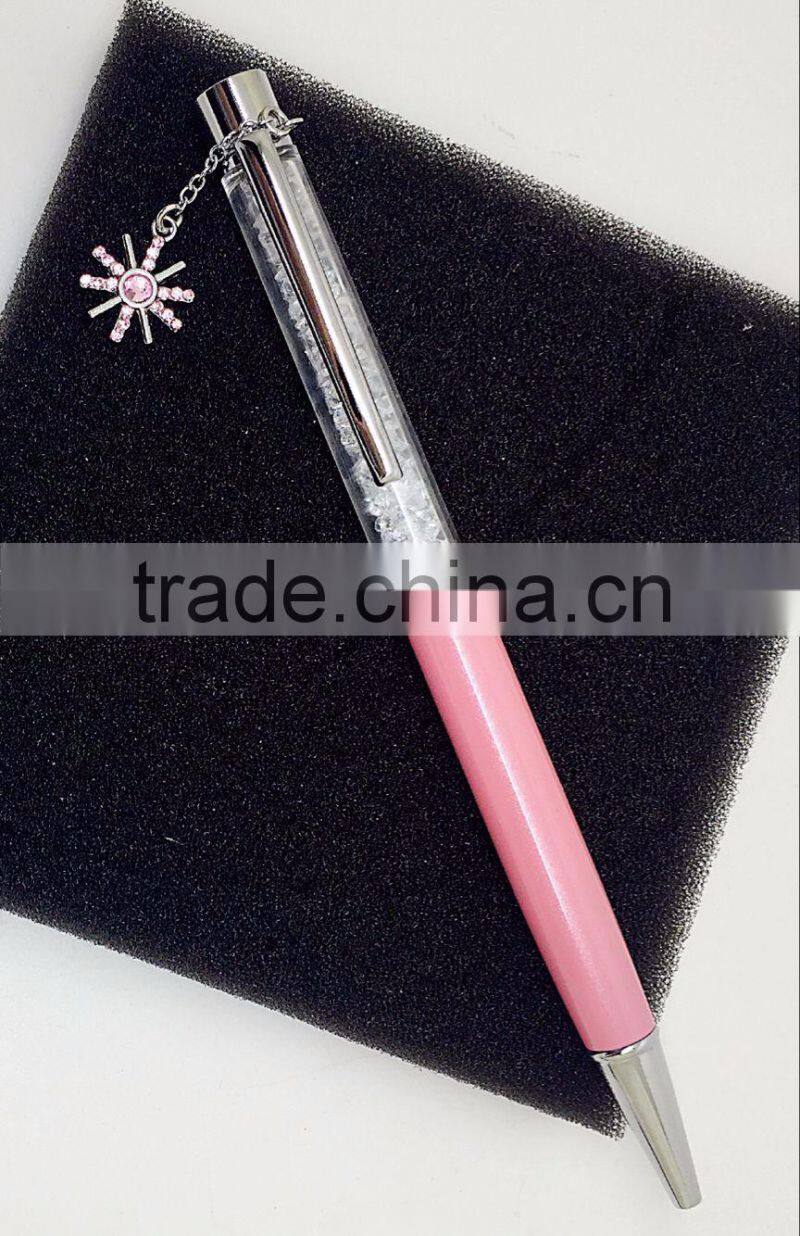 Beautiful crystal ball pens with sun flower pendant for Christmas gifts or wedding gifts