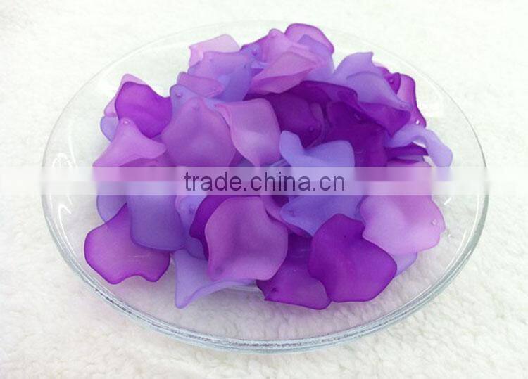 Acrylic petal shaped beads in mixed color and different size,diy Jewelry Accessories