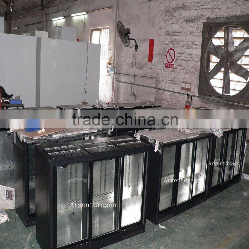 Desktop mini refrigerator with sliding doors