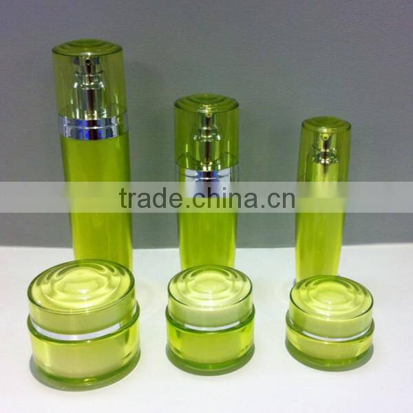 round shape whole set cosmetic packaging acrylic cosmetic bottle and jar