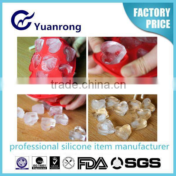 Easy to Demould Silicone Ice Cube Tray with 10 Sweet Heart Shape
