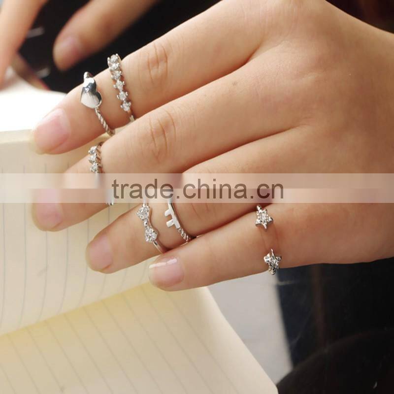 Fashion multielement rings peach heart engagement ring