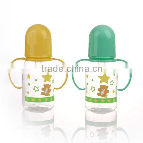 2015 best quality Baby feeding bottle for baby/ baby bottle with temperature silicone nipple