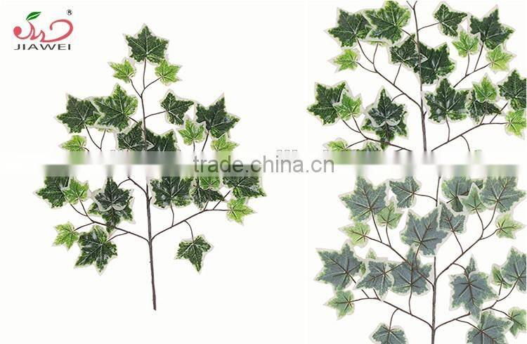 Yiwu factory wholesale indoor decoration plastic artificial green thatch leaves