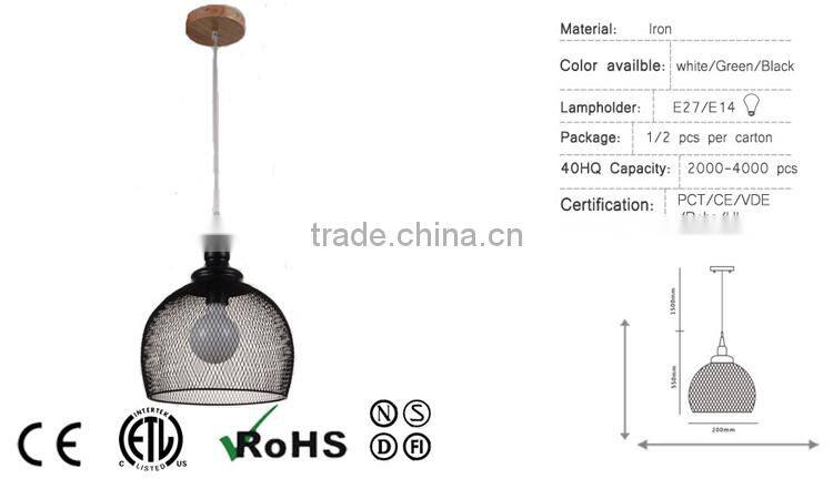 2015 black color metal industrial pendant lighting