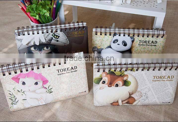 2016 Cute Planner Notebook Printed Paper Cover Spiral Organizer Notebooks