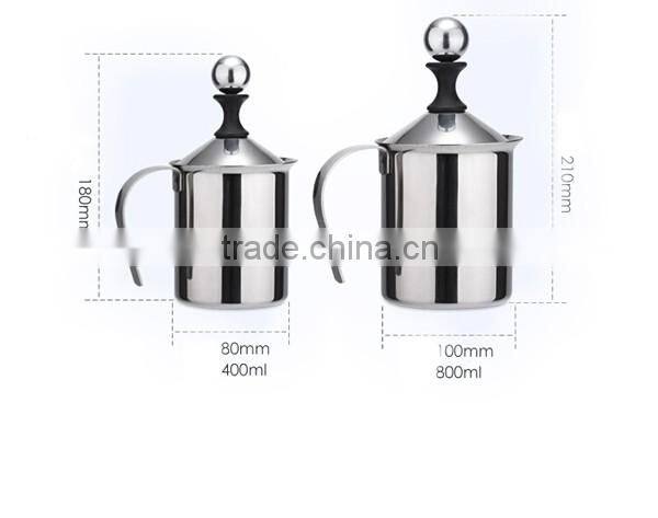 High stainless steel milk cup milk cup 400ml or 800ml and coffee cup
