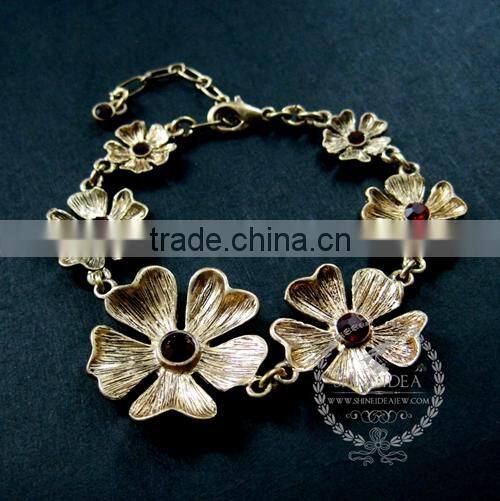 vintage antiqued gold daisy flower simple kawaii fashion women bracelet jewelry 6450024