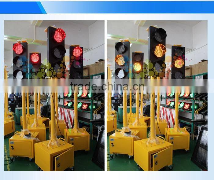 Trolly red green yellow LED signal light 300mm solar powered traffic light