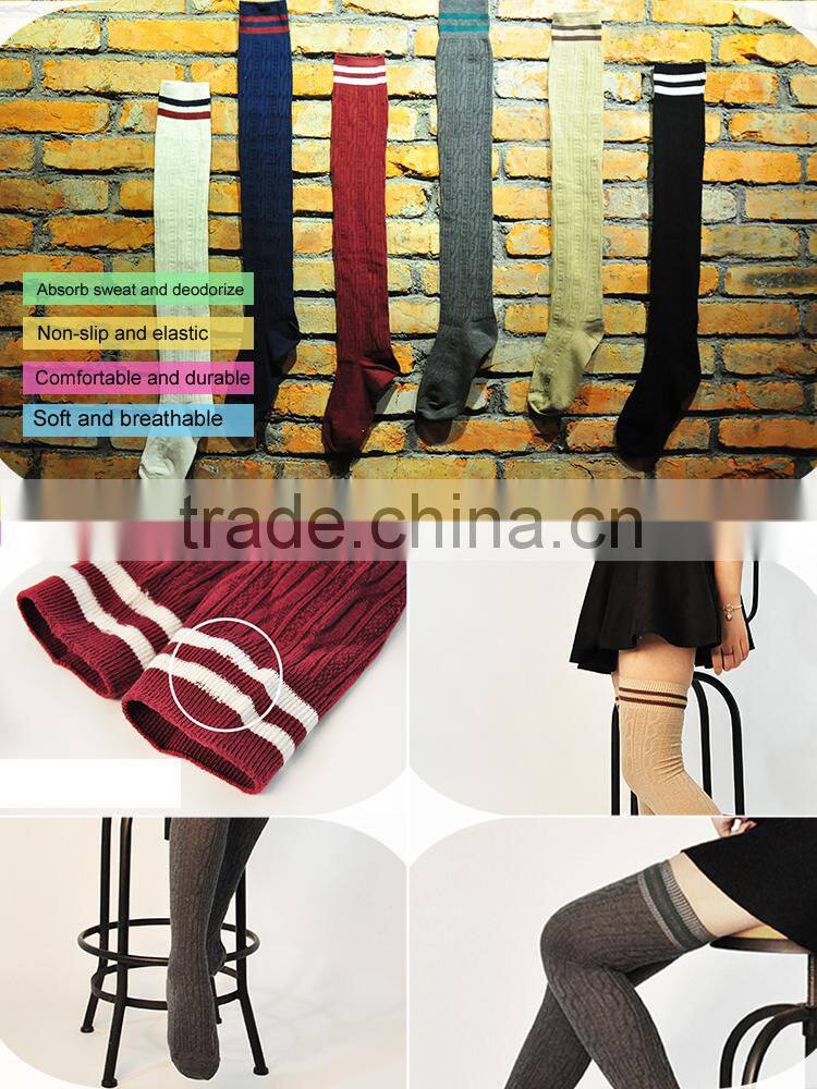 SX-409 cheap knee high socks young woman cute teen girl cartoon tube socks Japanese style nylon and silk foot sexy stockings