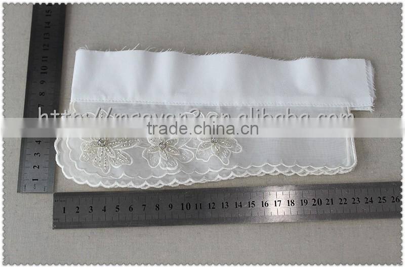 2016 fashion organza flowers lace beaded collar, embroidery beades neckline for garment