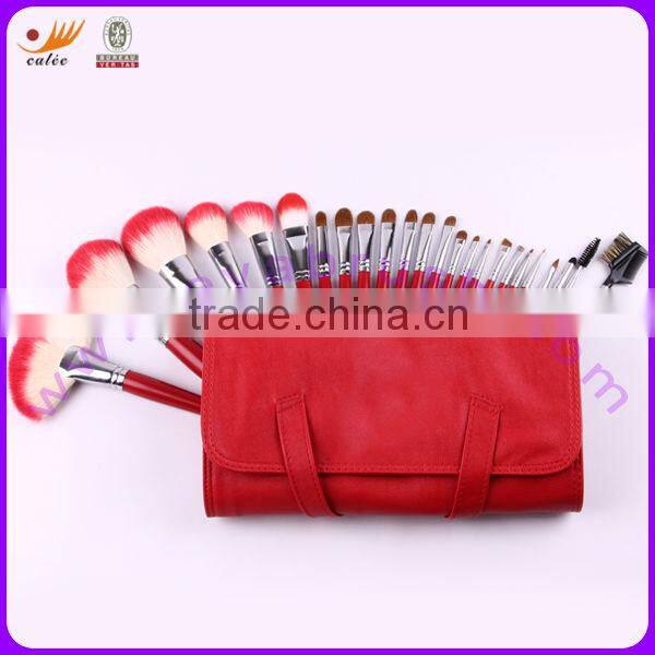 Makeup Brush Set with Wooden Handle and Aluminum Ferrule