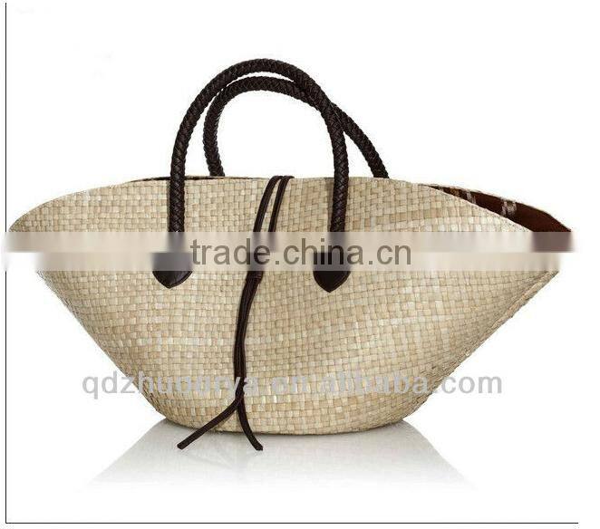Colorful sea grass handbag of pure straw in summer--1