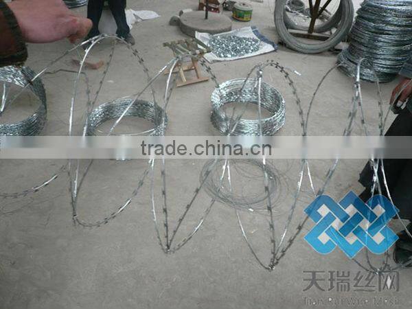 BTO-22 galvanized concertina razor wire for sucurity fence