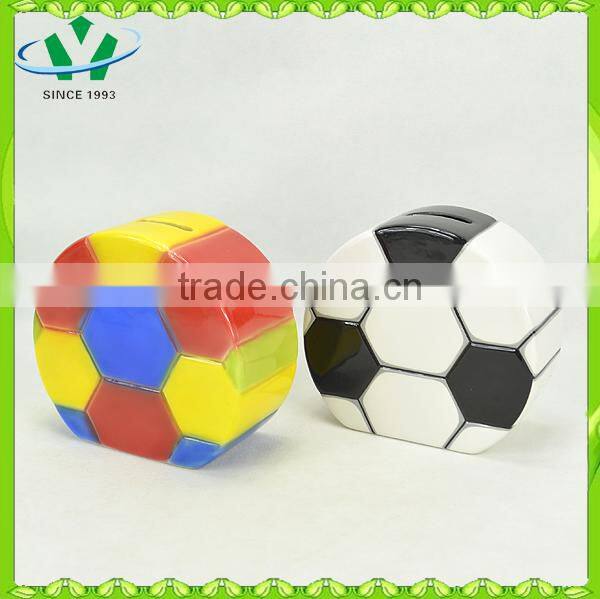 Football shape ceramic piggy banks for kids