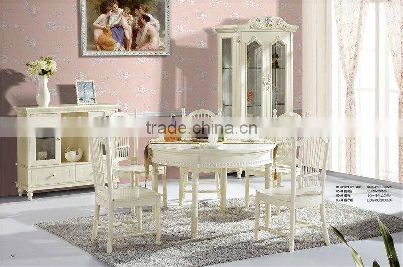 Koreans Style Round Morden Dinning Table Sets,Asian Country Style Dinning Room Wooden Furniture,Round Dinning Table W 6 Chairs