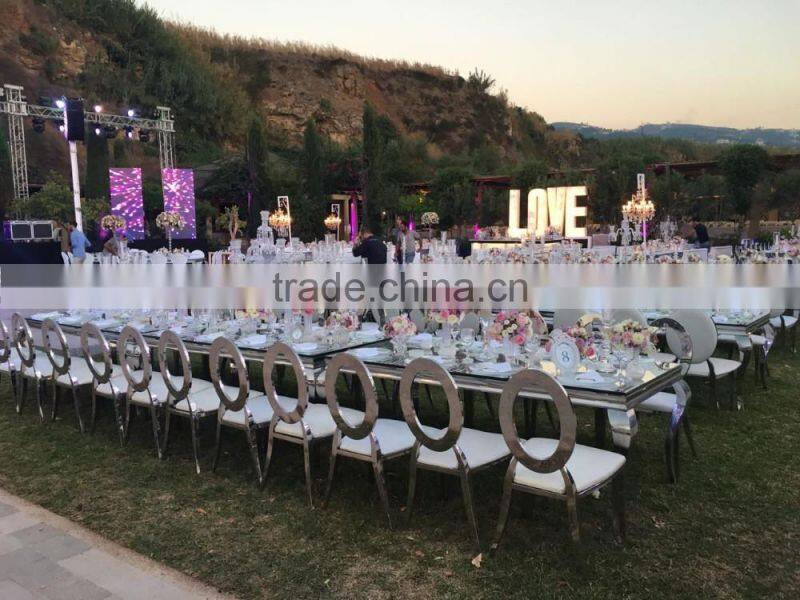 Foshan furniture market modern stainless steel chair for wedding