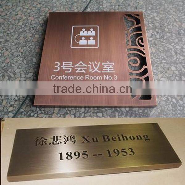 Etching Stainless Steel Metal Number Letter Signage Outdoor Sign Board