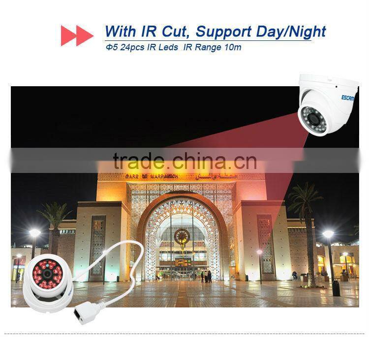 Hot-selling Cheap ESCAM Peashooter QD520 HD720P P2P Cloud IP IR Dome CCTV Camera For Wholesale