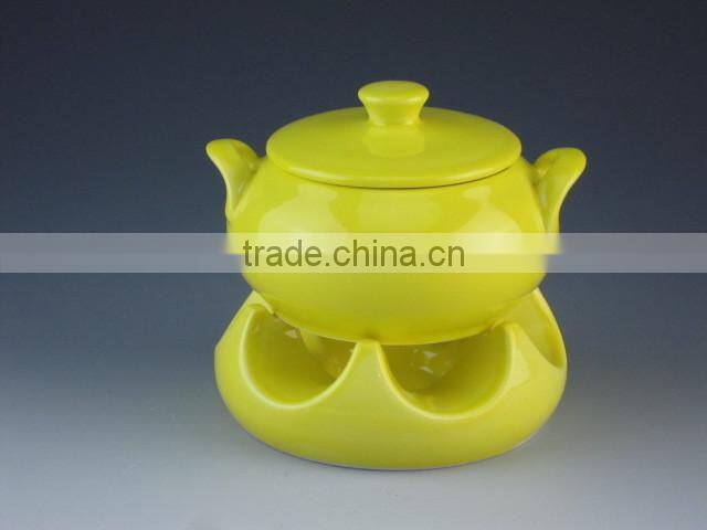 red,yellow,balck color ceramic type casserole set