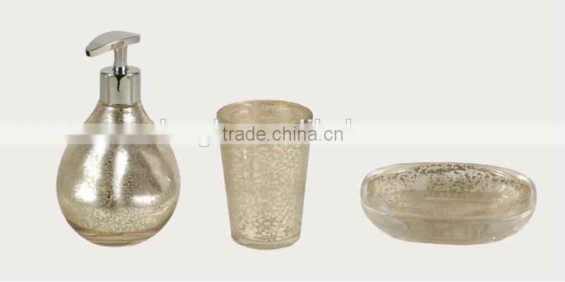 Glass bathroom accessories sets soap foam dispenser