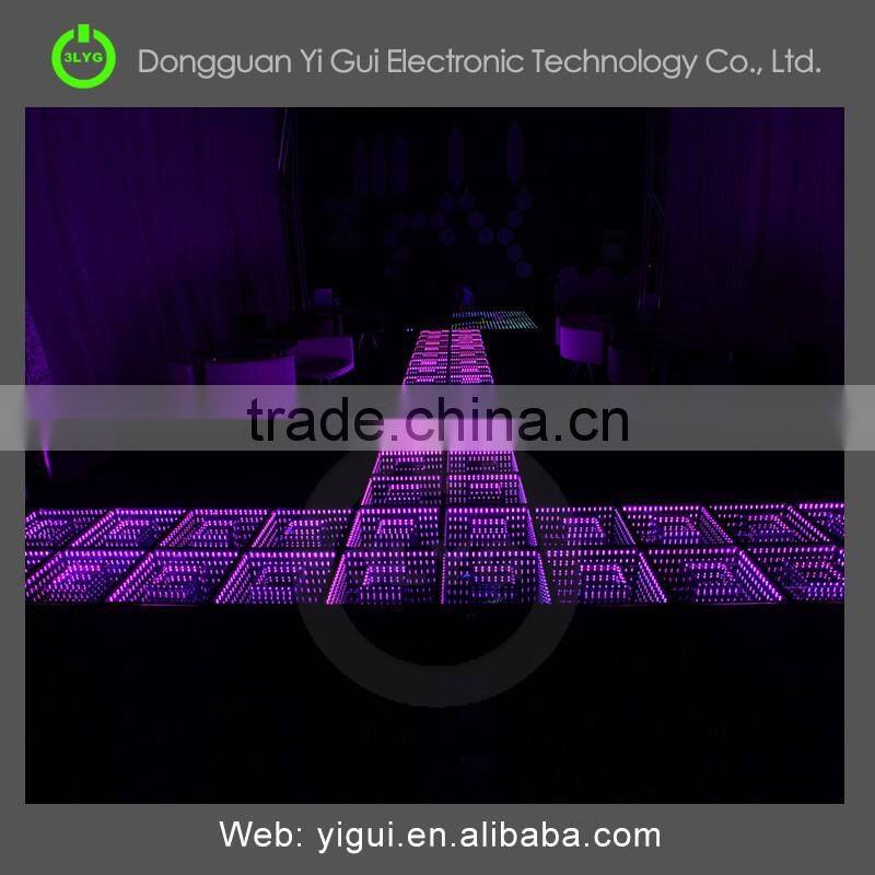2017 illuminated rgb color changing 3D mirror dance floors