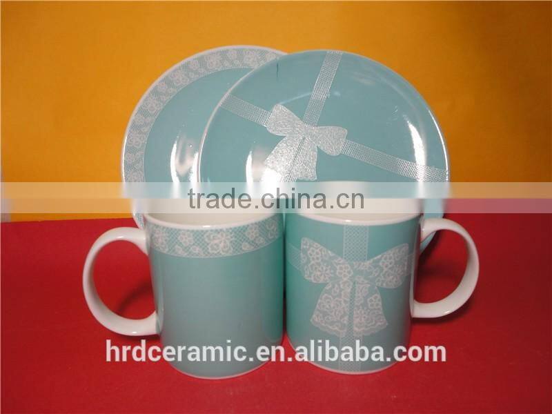 Hot Sale Custom LOGO Printed Coffee Cups/wedding cup with saucer