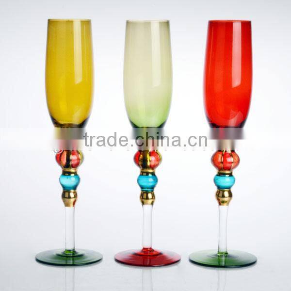 Hand painted colorful christmas champagne flutes set dinner set,royal dinner set