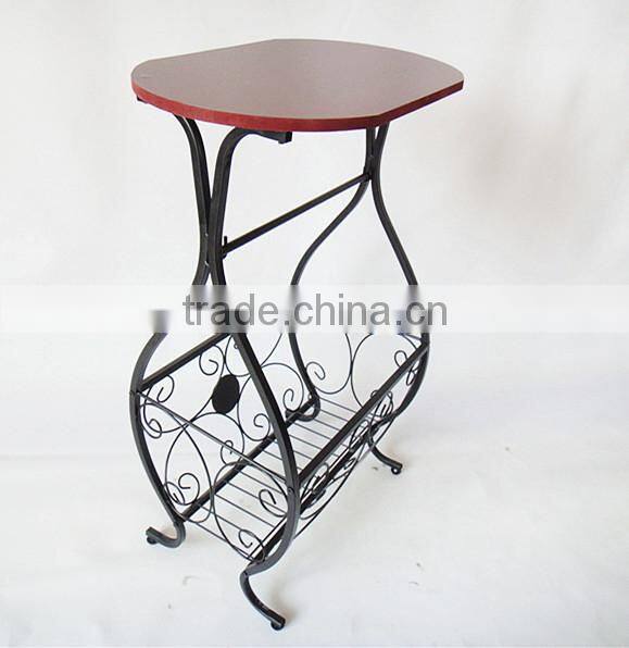 RH-02 wood top Gramercy Scroll-Design Bathroom storage coffee table metal Table