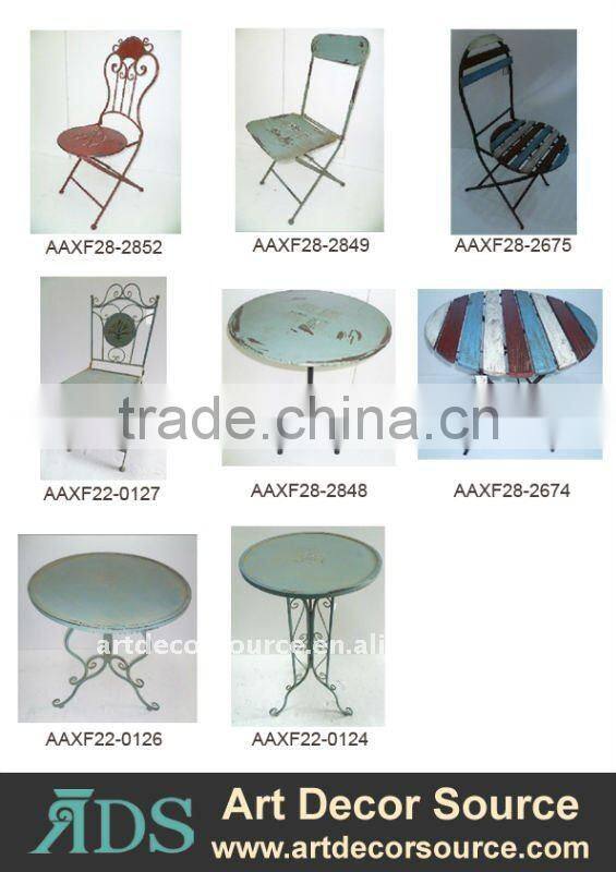 17.7"D Metal Rust Side Table