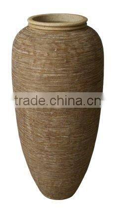 ribbed finish sandstone decorative gardening planter