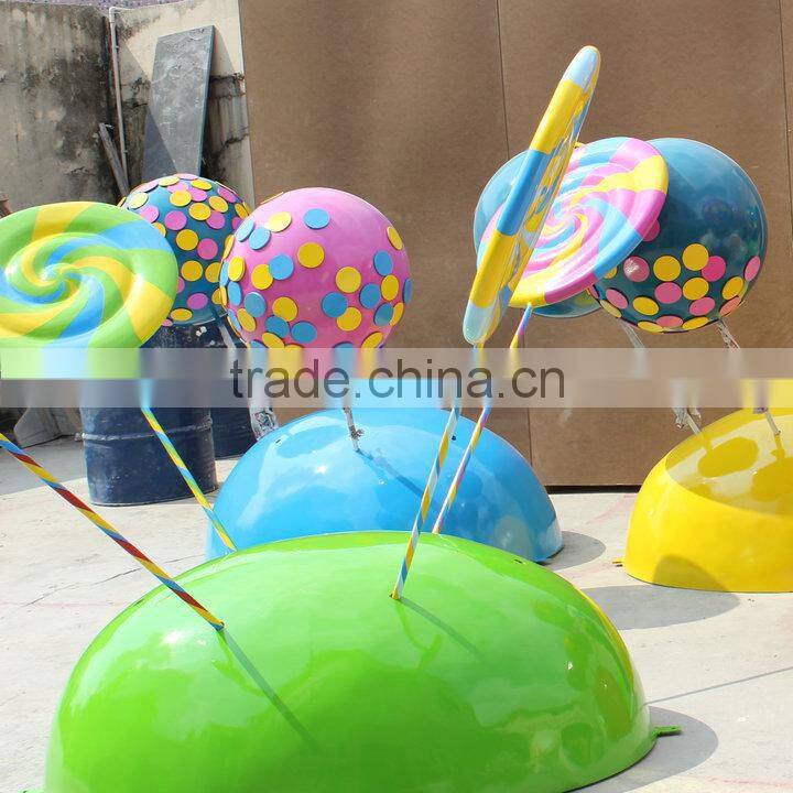 Outdoor fiberglass lollipop decoration