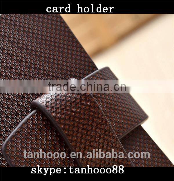 OEM promotional unique gift leather credit card holders ,fashion&foldable&square wholesale leather gift card holders
