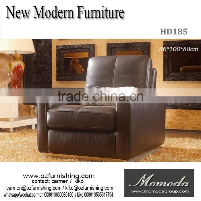 HD190 Hot Sale Large piece elegant single seat leather sofa
