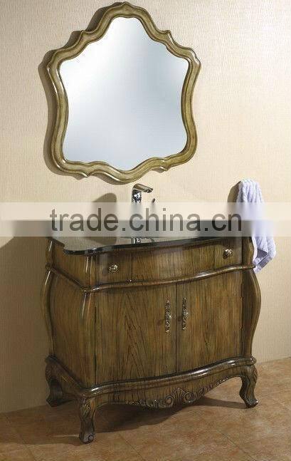 High Quality Bathroom Cabinet With Marble Top;Hand Carved Mirror Cabinet,Classic Bathroom Cabinet;Bathroom Furniture(BF08-4006)