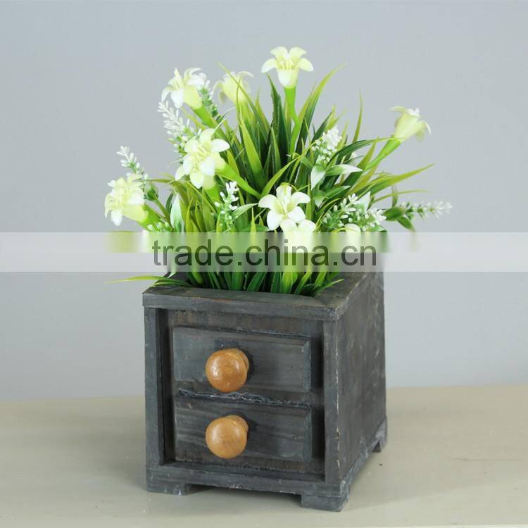 Hot Sale Drawer Design Wooden Garden Planter/Gardening Decorations/Desk Storage Boxes