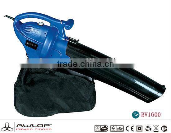 AWLOP 1600W Electric Portable Blower And Vacuum with Leaf Bag Garden Tools