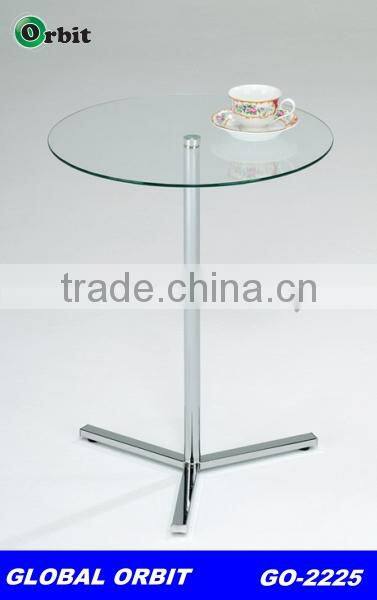 Durable round glass coffee table, office tempered glass convenient table