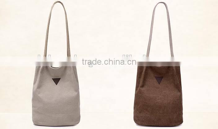 fashion simple style canvas bucket bag 2016