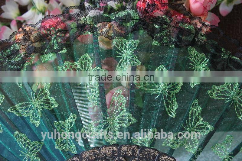 Lace fabric fan for party with low price