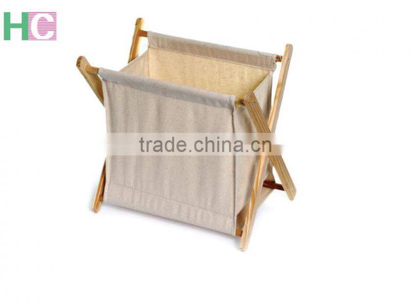 Magazine,Sundries, Tools Use and Storage Baskets,wooden magzine shelf with fabric basket,folding magzine holder