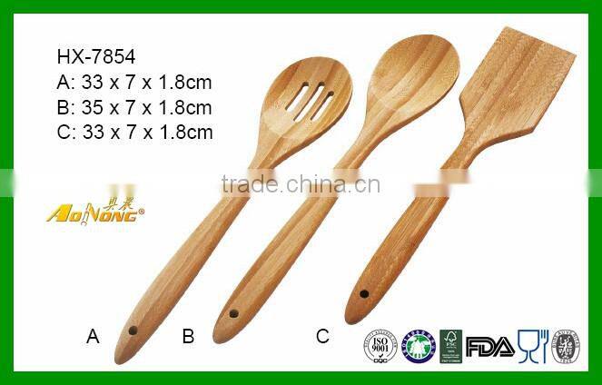 Wholesale Wood Cooking Tool 3 Piece Bamboo Spatula Kitchen Utensil