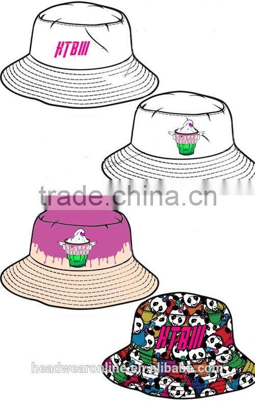 Digital Printing Double Side Fisherman Cap Reversable Bucket Hats