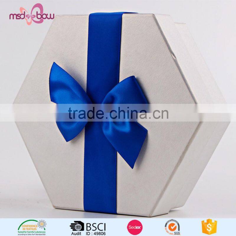 blue satin ribbon bow maker for gift box