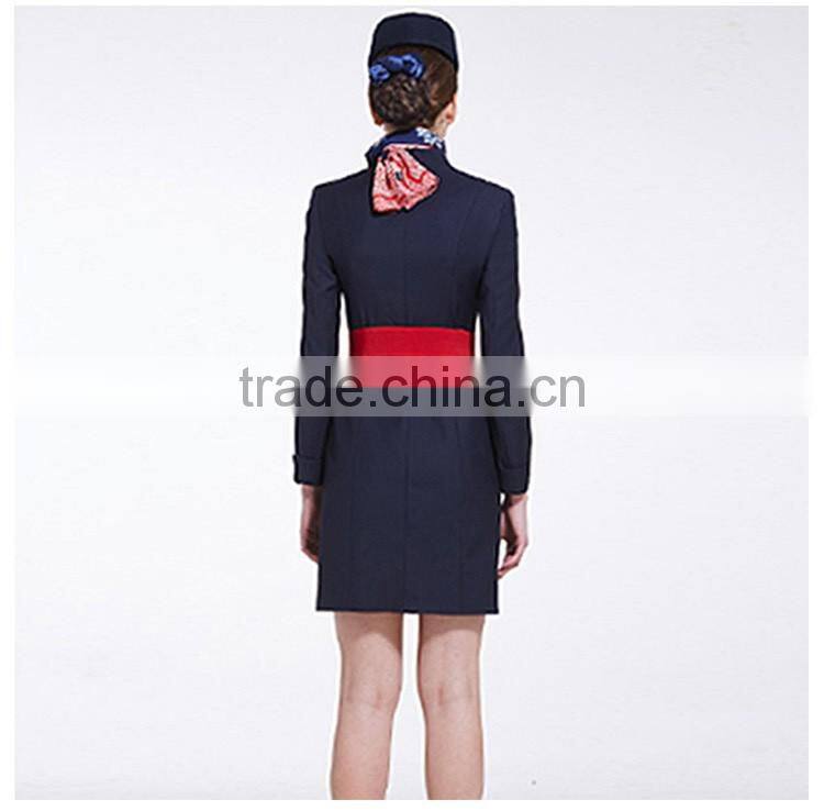 Custom Black Colours Slim Fit Stewardess Dress